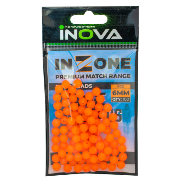 INOVA In-Zone Match Rig Beads ORANGE 5 Sizes